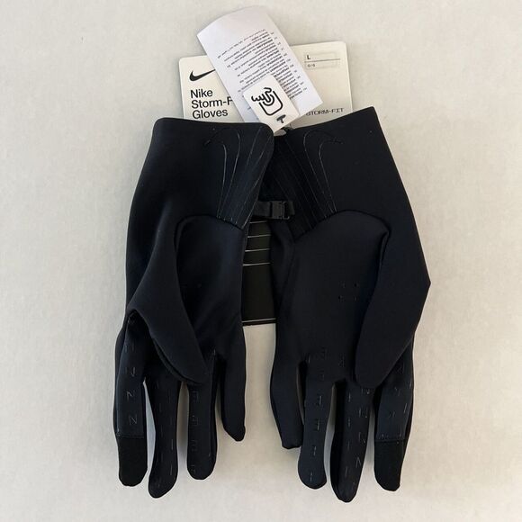 Nike DA7059-010 Mens Sz Large Black Storm-FIT Shield Phenom Running Gloves - Picture 2 of 5